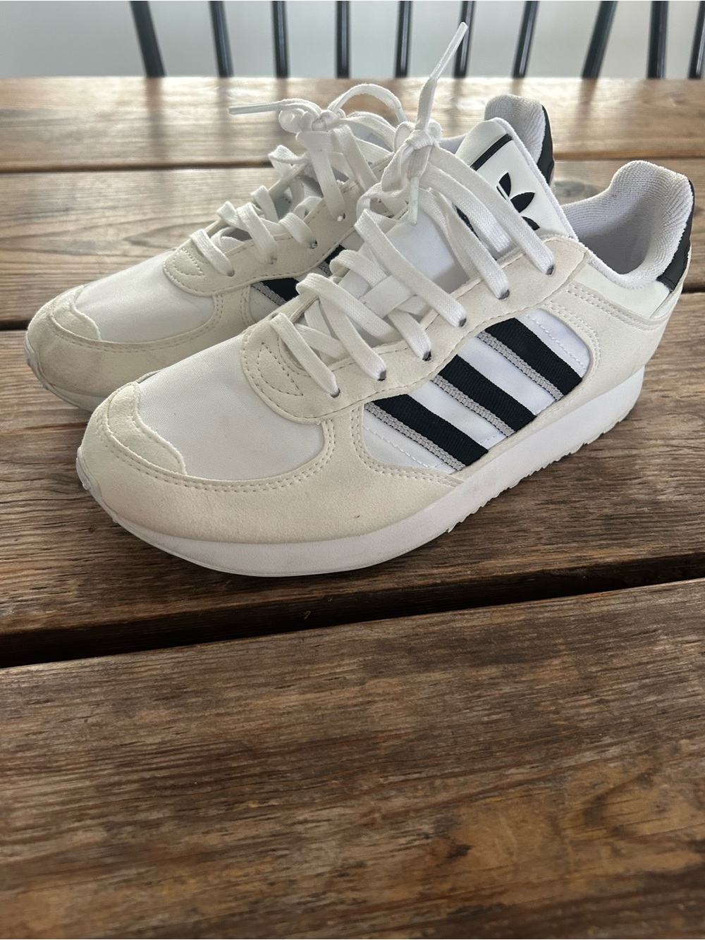 adidas White and Black Women's Retro Running Sneakers